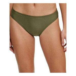 DKNY Women's Green Stretch Low-Rise Bikini Classic Scoop Swimsuit Bottom XL